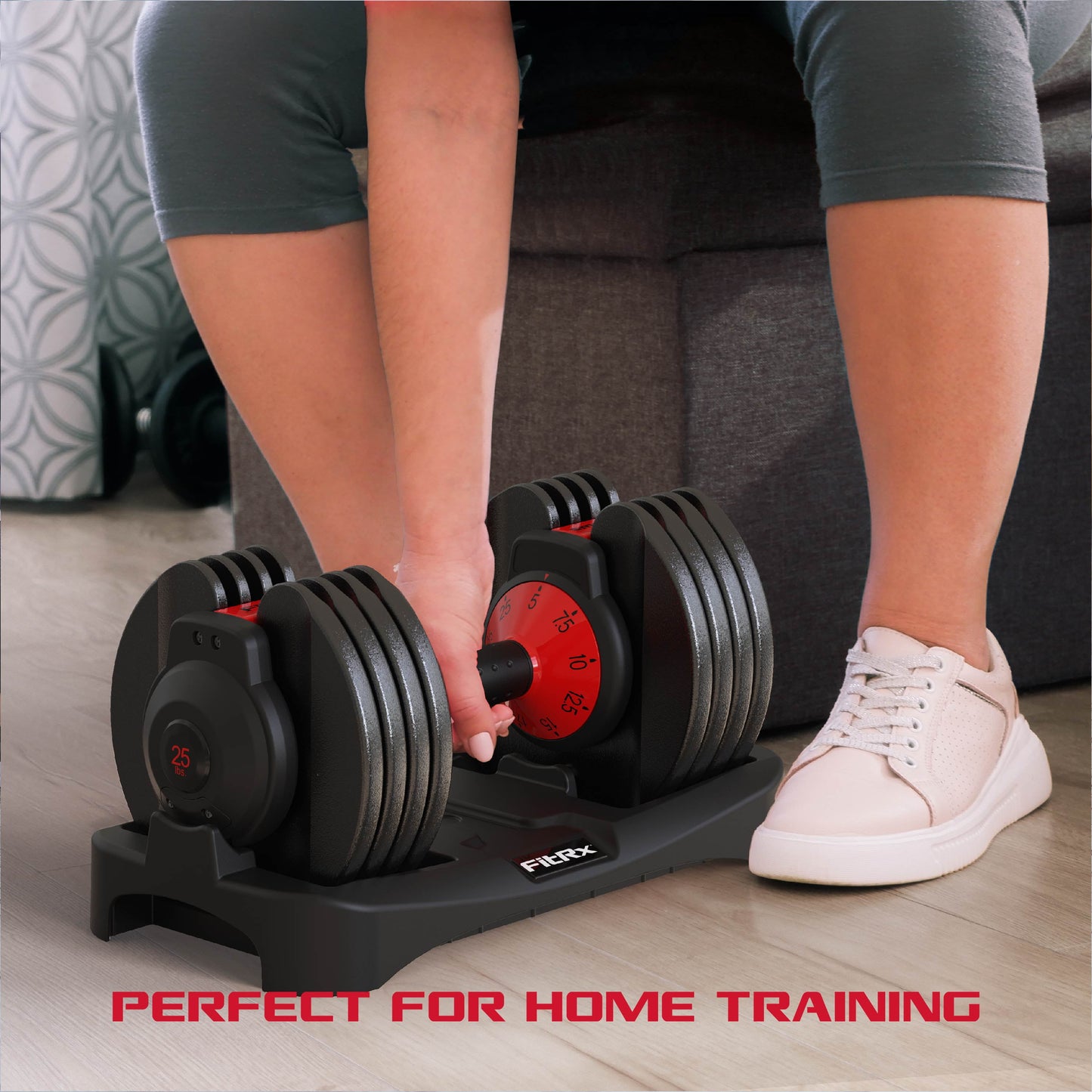 (2 Pack) Smartbell, 25Lbs. Quick-Select 9 in 1 Adjustable Dumbbell for Home Gym, 5-25Lbs. Weight in 2.5Lbs Increments