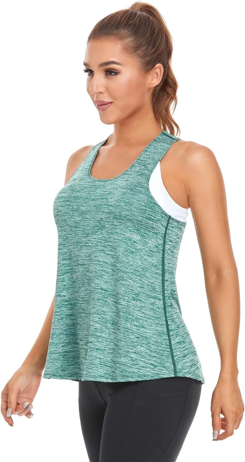 Women Workout Tank Tops Loose Fit Racerback Muscle Tanks Sleeveless Shirts Pack for Yoga Running Exercise Gym