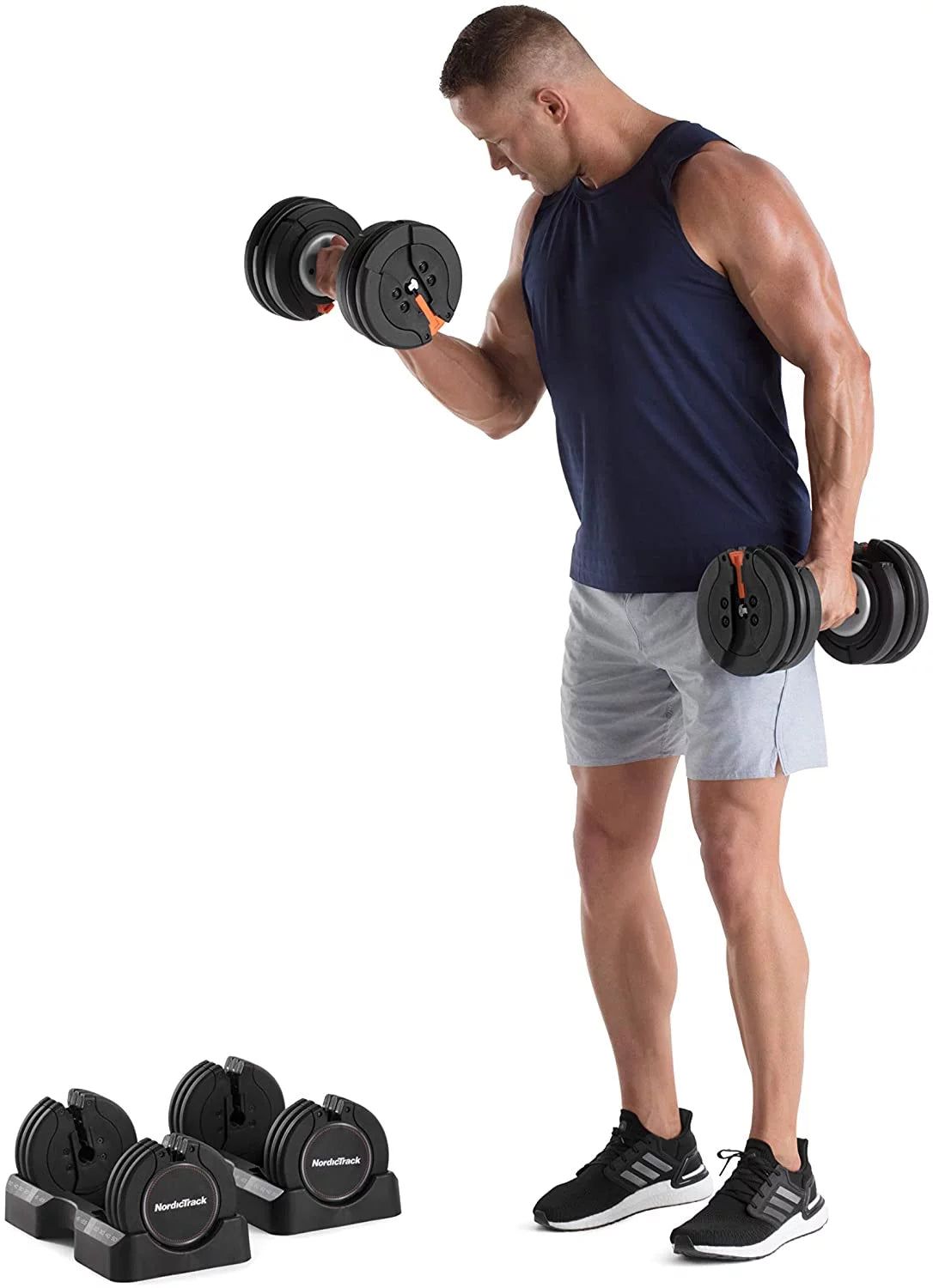 55 Lb Select-A-Weight Dumbbell Pair, Black