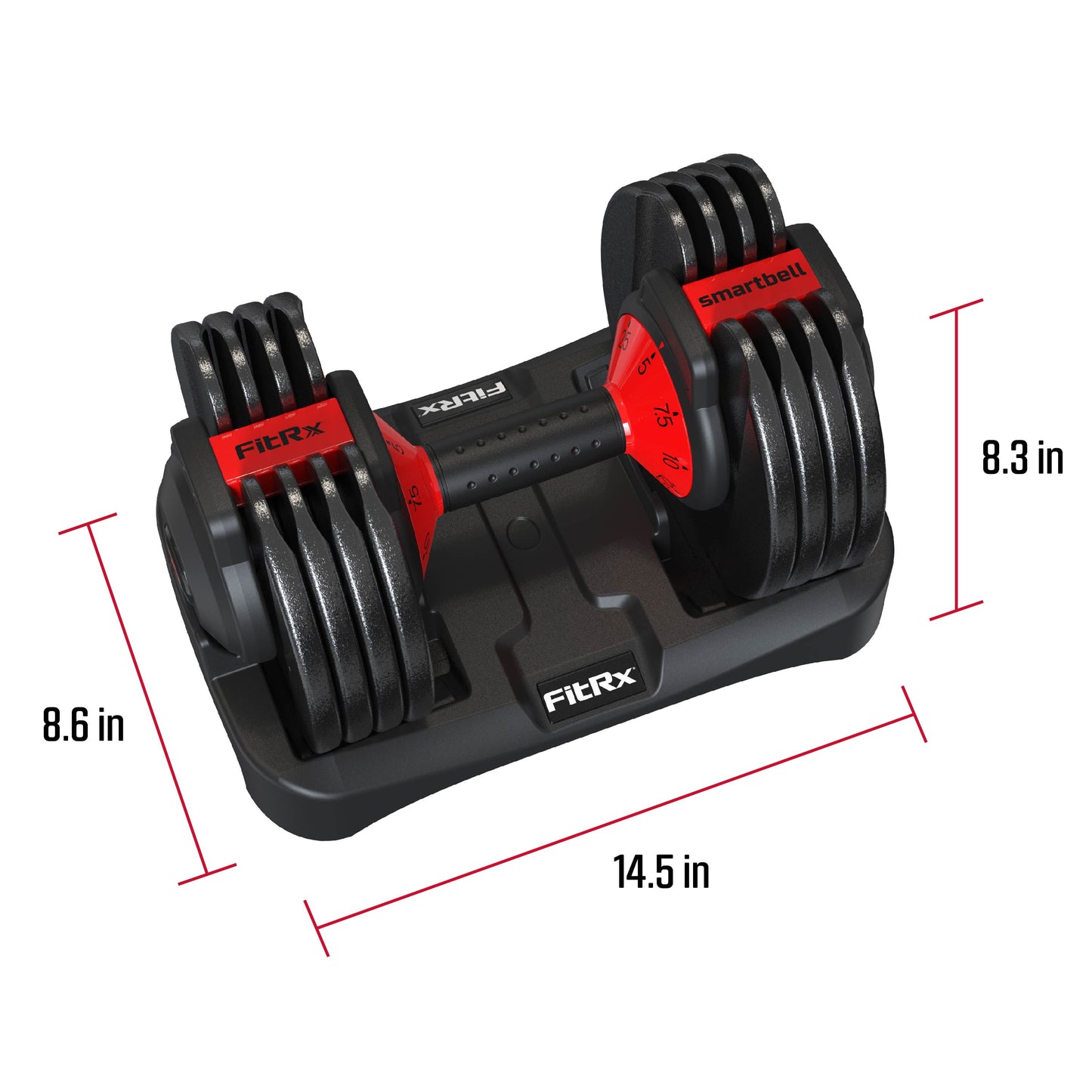 (2 Pack) Smartbell, 25Lbs. Quick-Select 9 in 1 Adjustable Dumbbell for Home Gym, 5-25Lbs. Weight in 2.5Lbs Increments