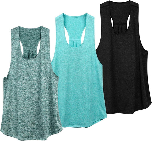Women Workout Tank Tops Loose Fit Racerback Muscle Tanks Sleeveless Shirts Pack for Yoga Running Exercise Gym