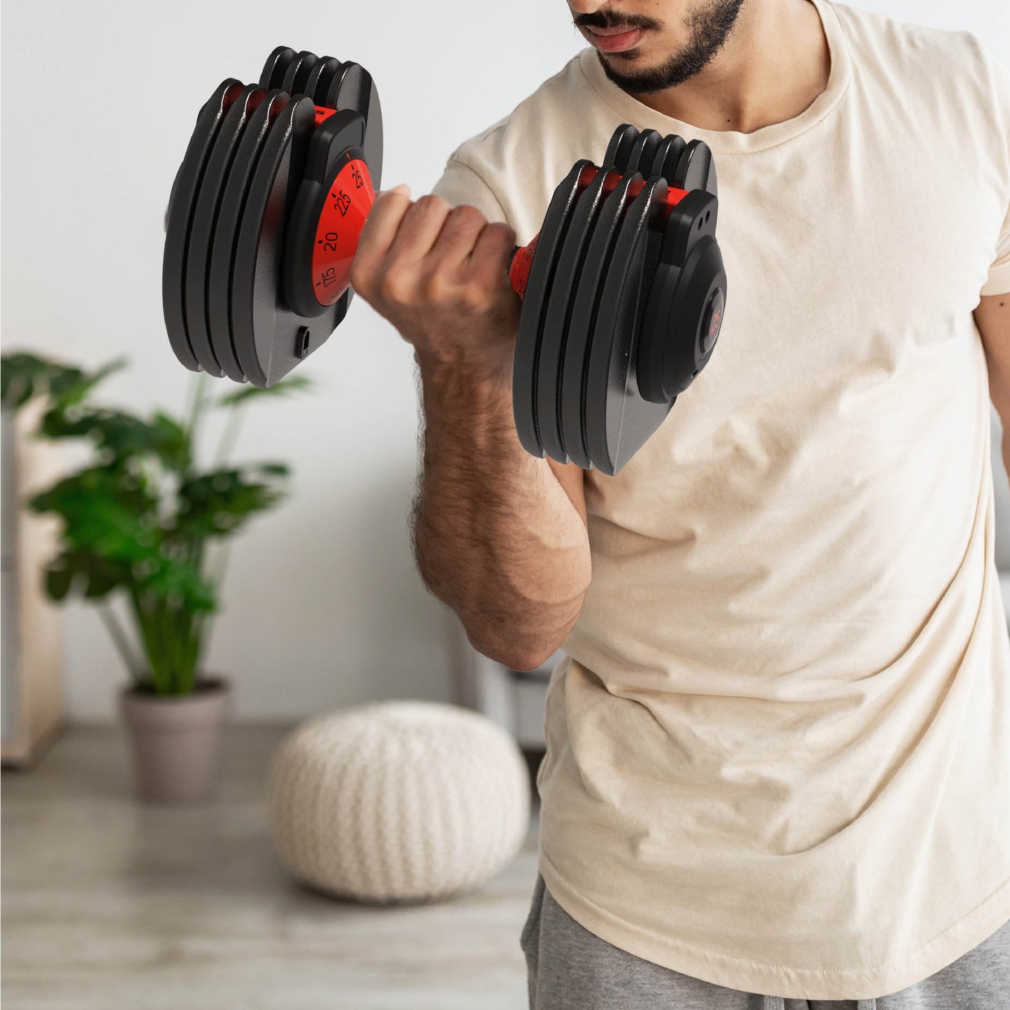 (2 Pack) Smartbell, 25Lbs. Quick-Select 9 in 1 Adjustable Dumbbell for Home Gym, 5-25Lbs. Weight in 2.5Lbs Increments