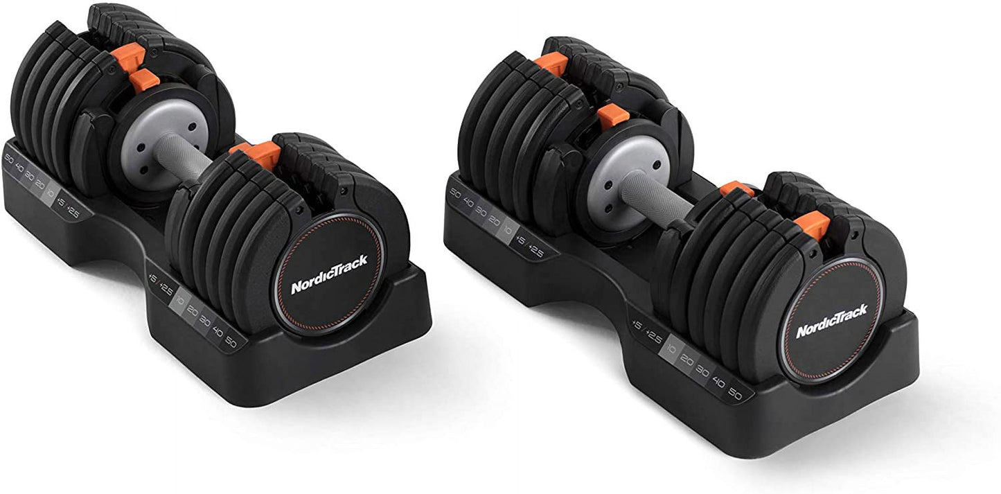 55 Lb Select-A-Weight Dumbbell Pair, Black