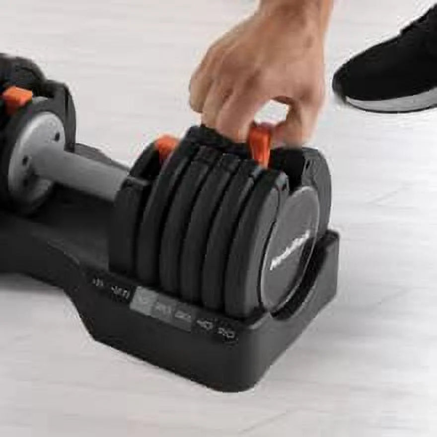 55 Lb Select-A-Weight Dumbbell Pair, Black