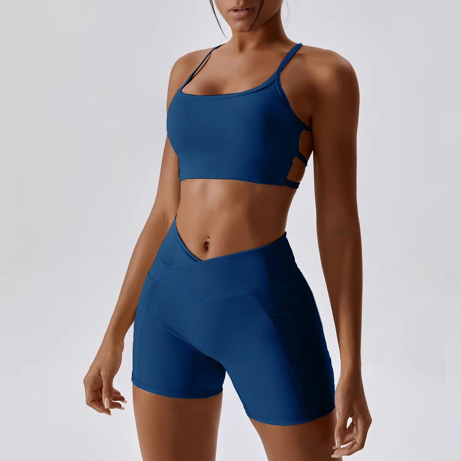 Yoga Set 2PCS Gym Workout Clothes for Women Seamless Leggings Sports Bra Suit Female Clothing High Waist Shorts Women Tracksuit