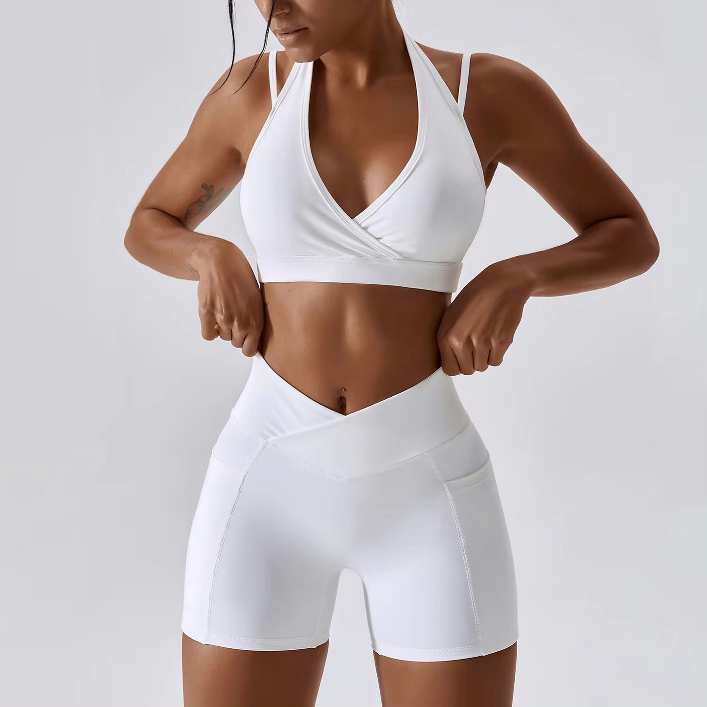 Yoga Set 2PCS Gym Workout Clothes for Women Seamless Leggings Sports Bra Suit Female Clothing High Waist Shorts Women Tracksuit