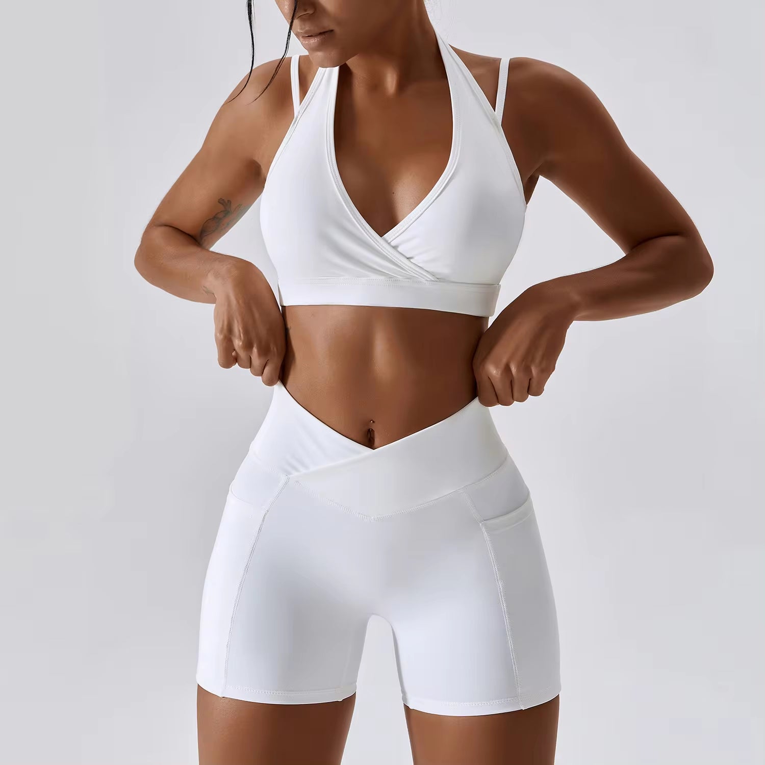 Yoga Set 2PCS Gym Workout Clothes for Women Seamless Leggings Sports Bra Suit Female Clothing High Waist Shorts Women Tracksuit