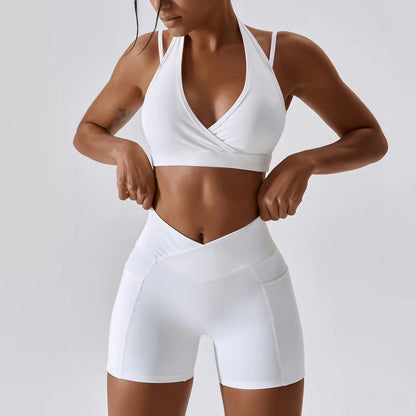 Yoga Set 2PCS Gym Workout Clothes for Women Seamless Leggings Sports Bra Suit Female Clothing High Waist Shorts Women Tracksuit