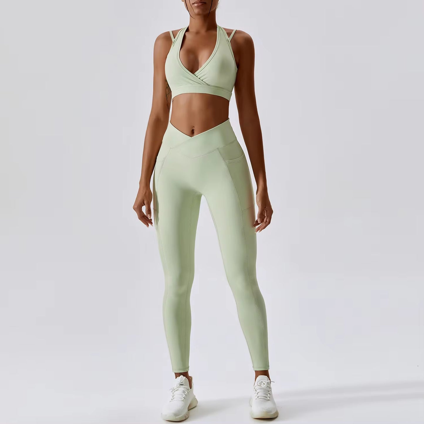 Yoga Set 2PCS Gym Workout Clothes for Women Seamless Leggings Sports Bra Suit Female Clothing High Waist Shorts Women Tracksuit