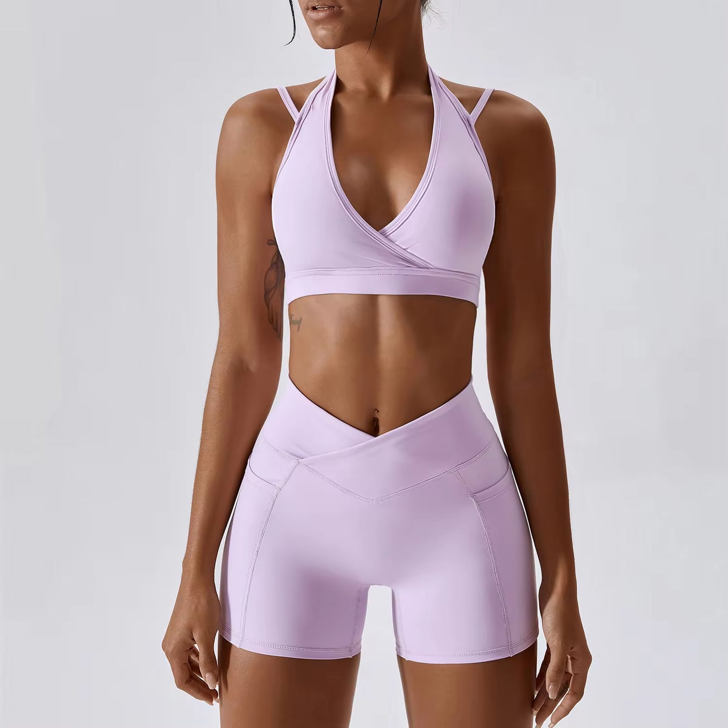 Yoga Set 2PCS Gym Workout Clothes for Women Seamless Leggings Sports Bra Suit Female Clothing High Waist Shorts Women Tracksuit