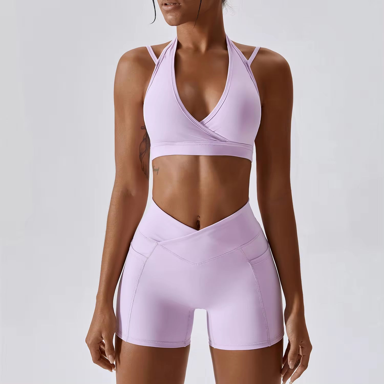 Yoga Set 2PCS Gym Workout Clothes for Women Seamless Leggings Sports Bra Suit Female Clothing High Waist Shorts Women Tracksuit