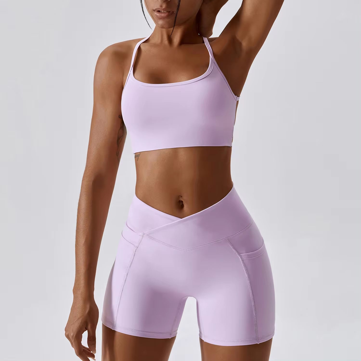Yoga Set 2PCS Gym Workout Clothes for Women Seamless Leggings Sports Bra Suit Female Clothing High Waist Shorts Women Tracksuit